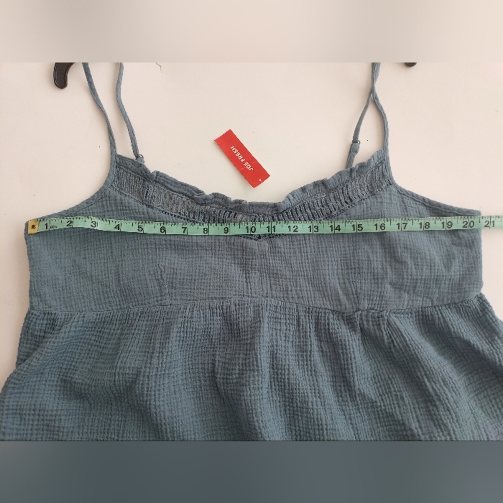Joe Fresh 100% Cotton Women's Blue Camisole Top Adjustable Strap Women's Size XL - Picture 3 of 9